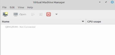 Main window Virtual Machine Manager