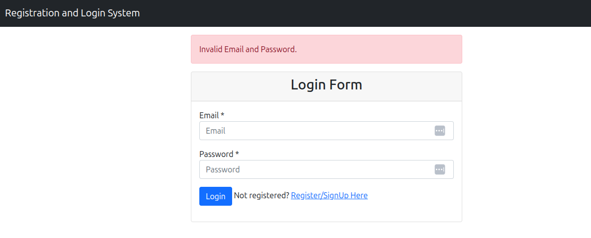 Login error